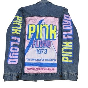Pink Floyd Denim Jacket The Dark Side of the Moon Sz Small 1973 Tour Band Retro